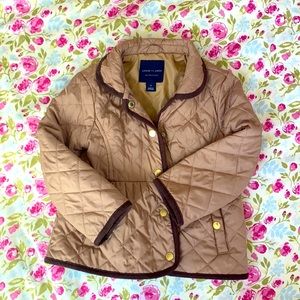 Janie & Jack beige girls fall puffer jacket